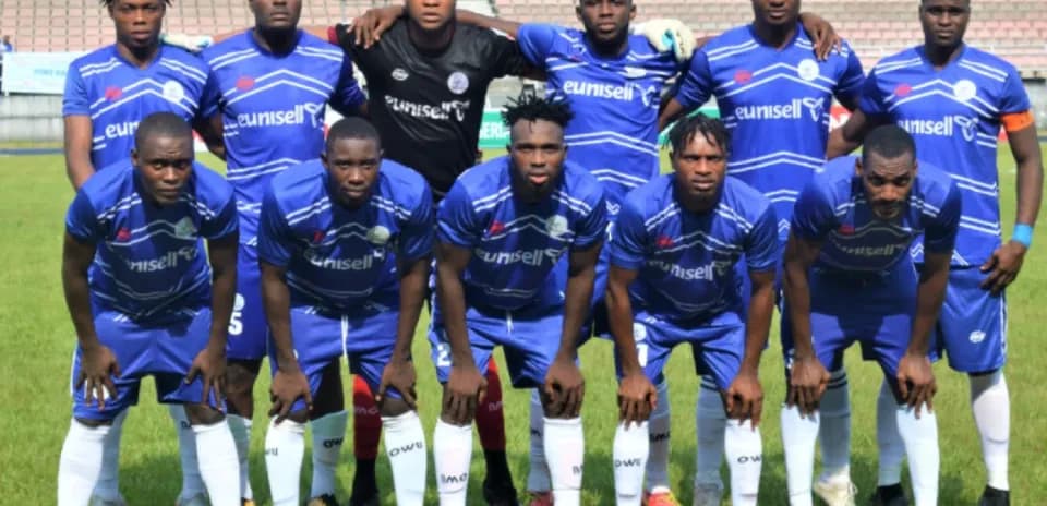 Rivers United team lineup before NPFL match