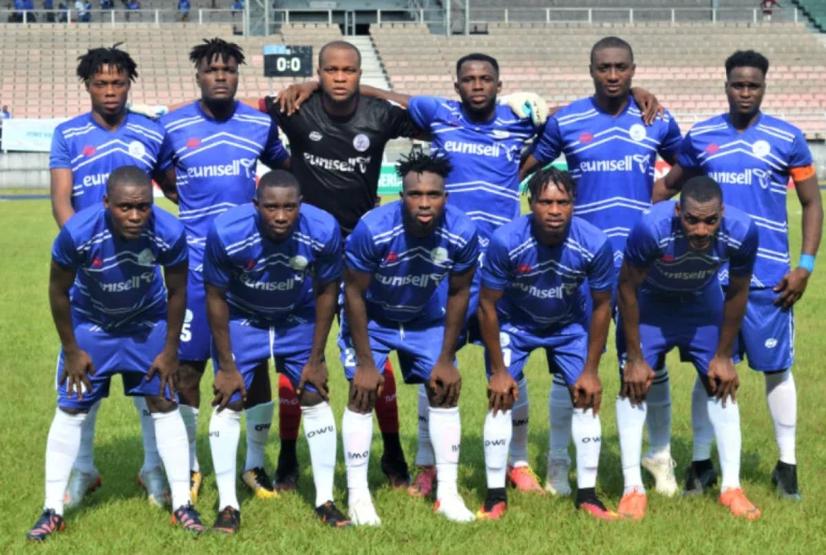 Rivers United team lineup before NPFL match