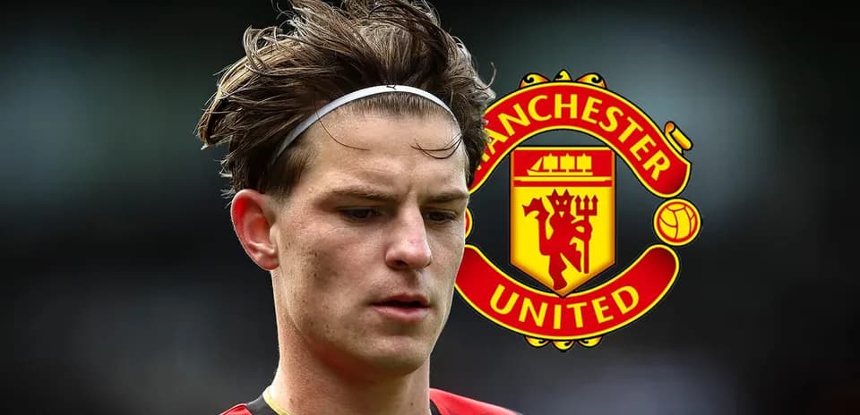 Player in red jersey with Manchester United logo