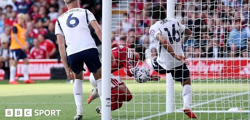 Player attempting to score during football match
