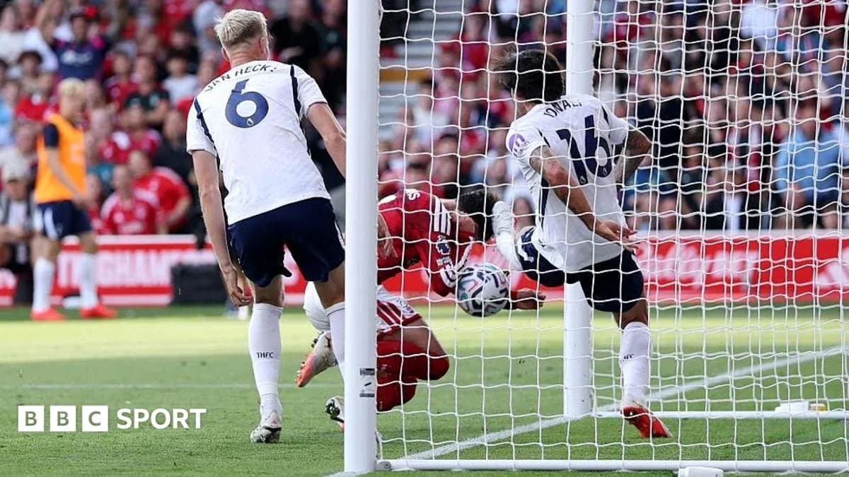 Player attempting to score during football match