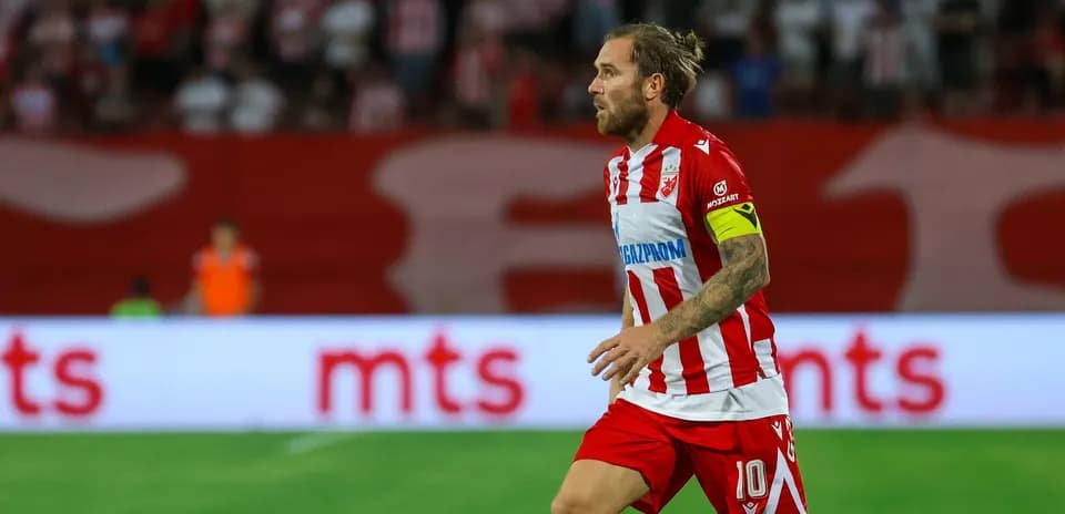FK Crvena Zvezda player during Europa League match
