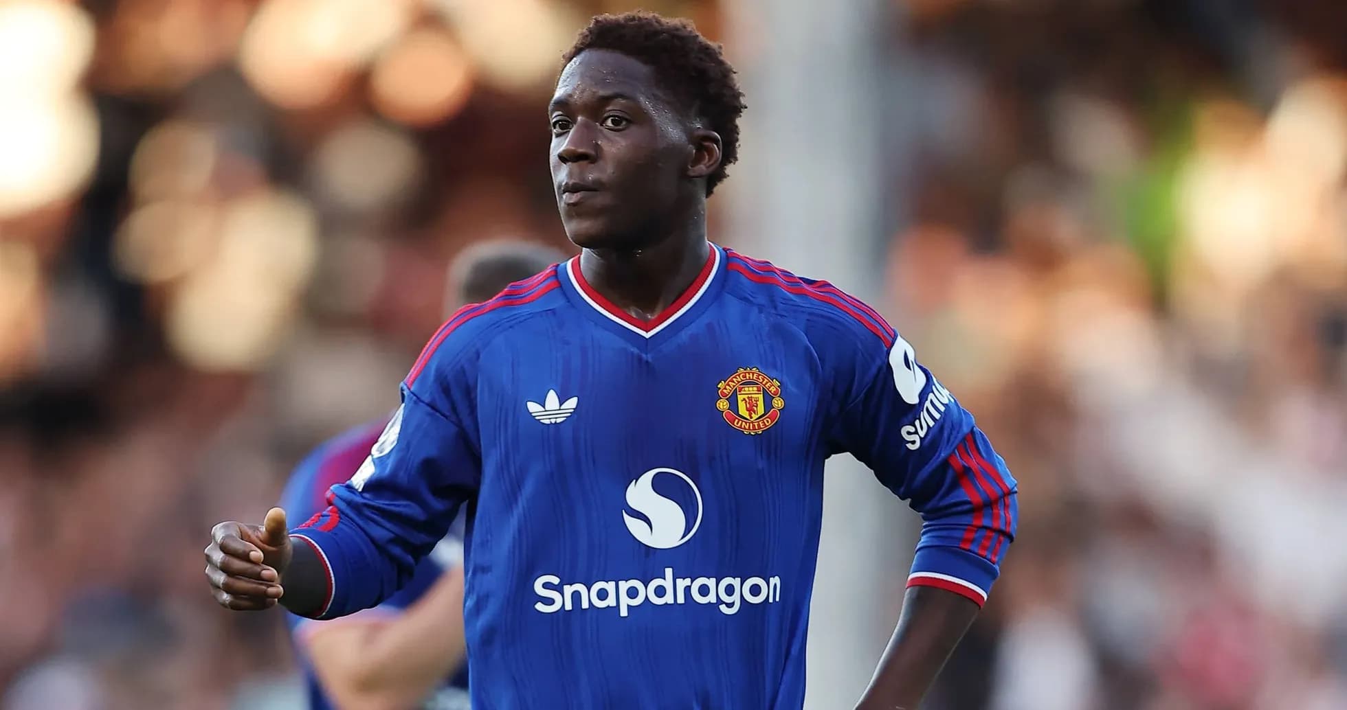 Player in Manchester United jersey during match