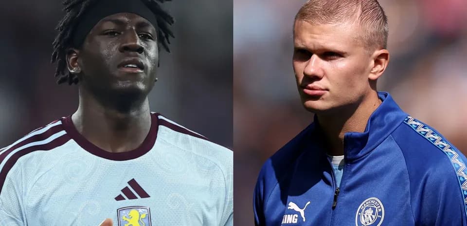 Two football players from Aston Villa and Manchester City