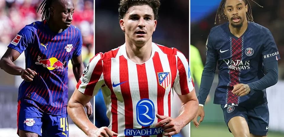 Three football players in club jerseys during matches