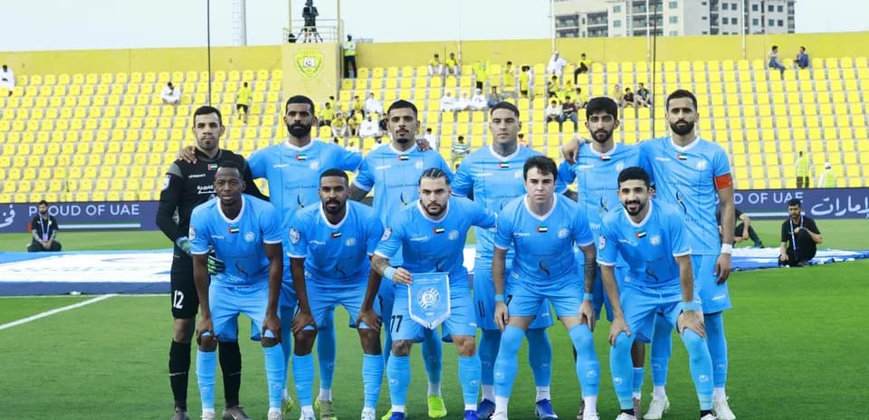 Ajman U23 team posing before match