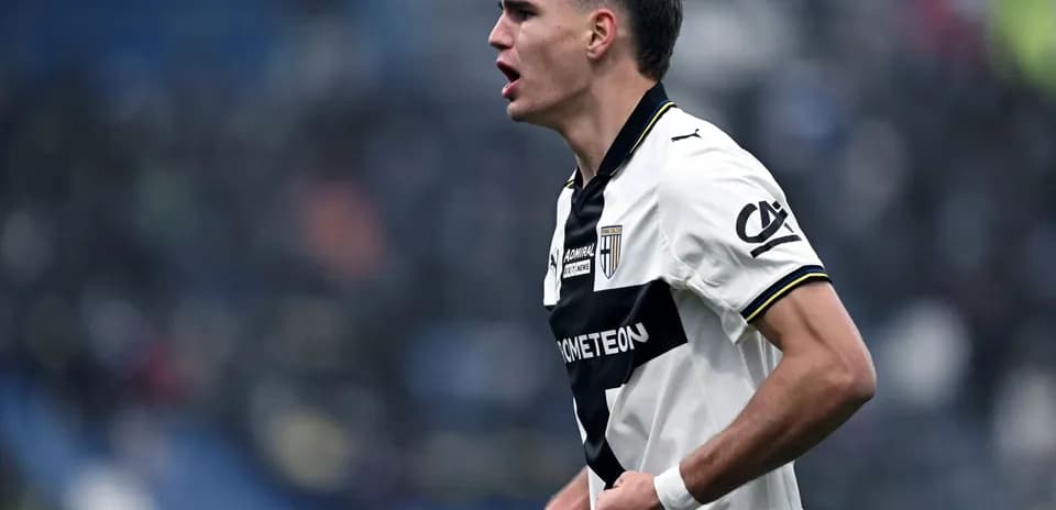Parma player celebrating during match