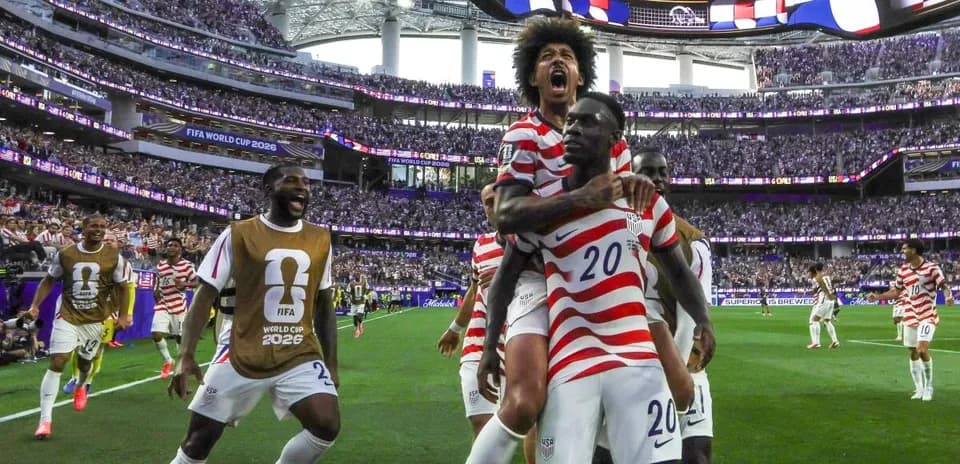 Players celebrating a goal during FIFA World Cup 2026