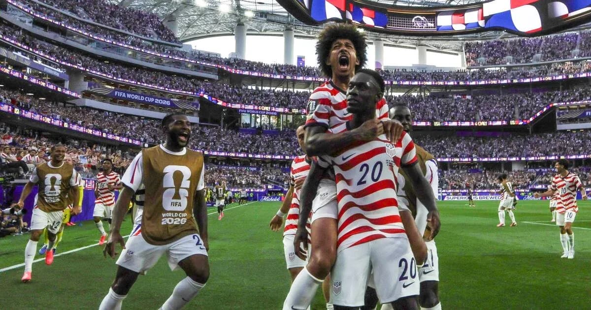 Players celebrating a goal during FIFA World Cup 2026