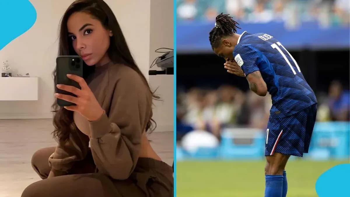 Person taking a selfie and football player kneeling