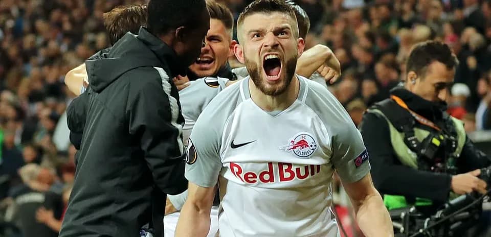 Red Bull Salzburg player celebrating a goal