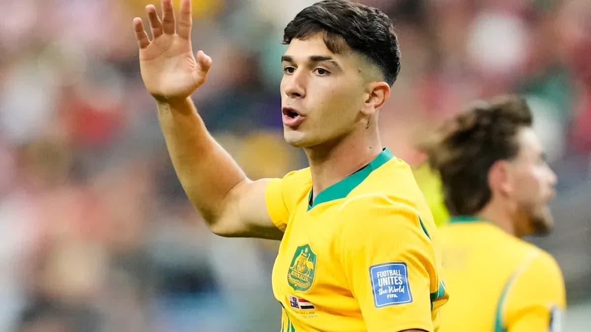 Australian player gesturing during a match