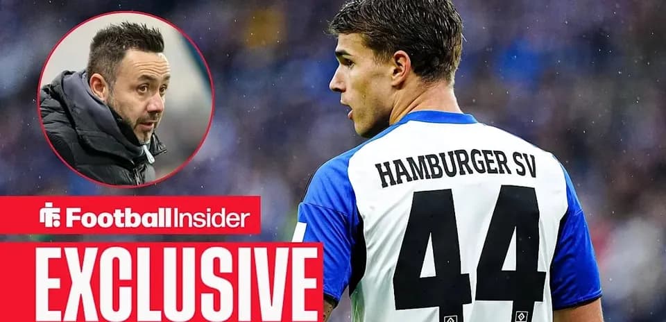 Player wearing Hamburger SV jersey during match