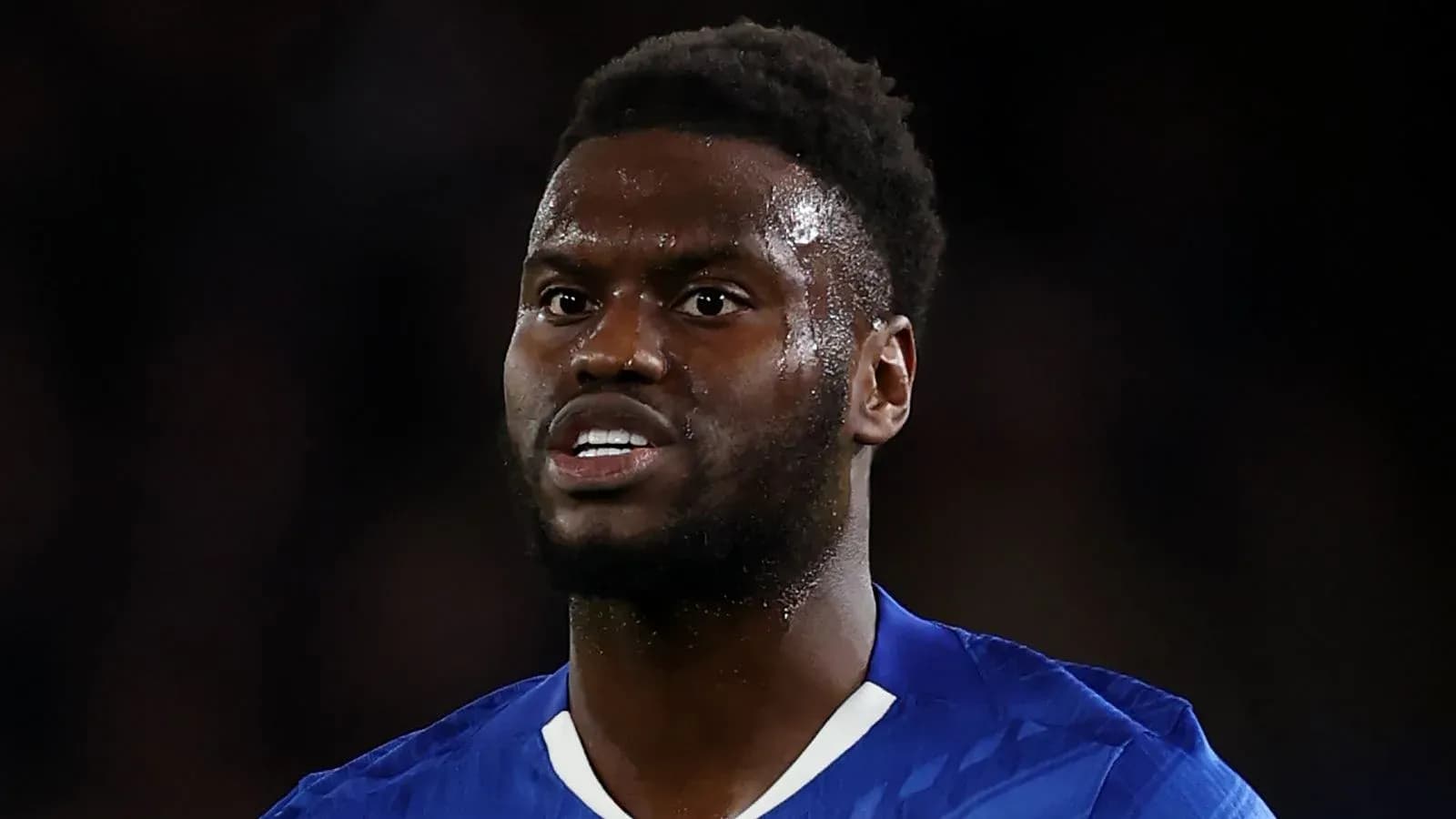 Player in blue jersey during match close-up