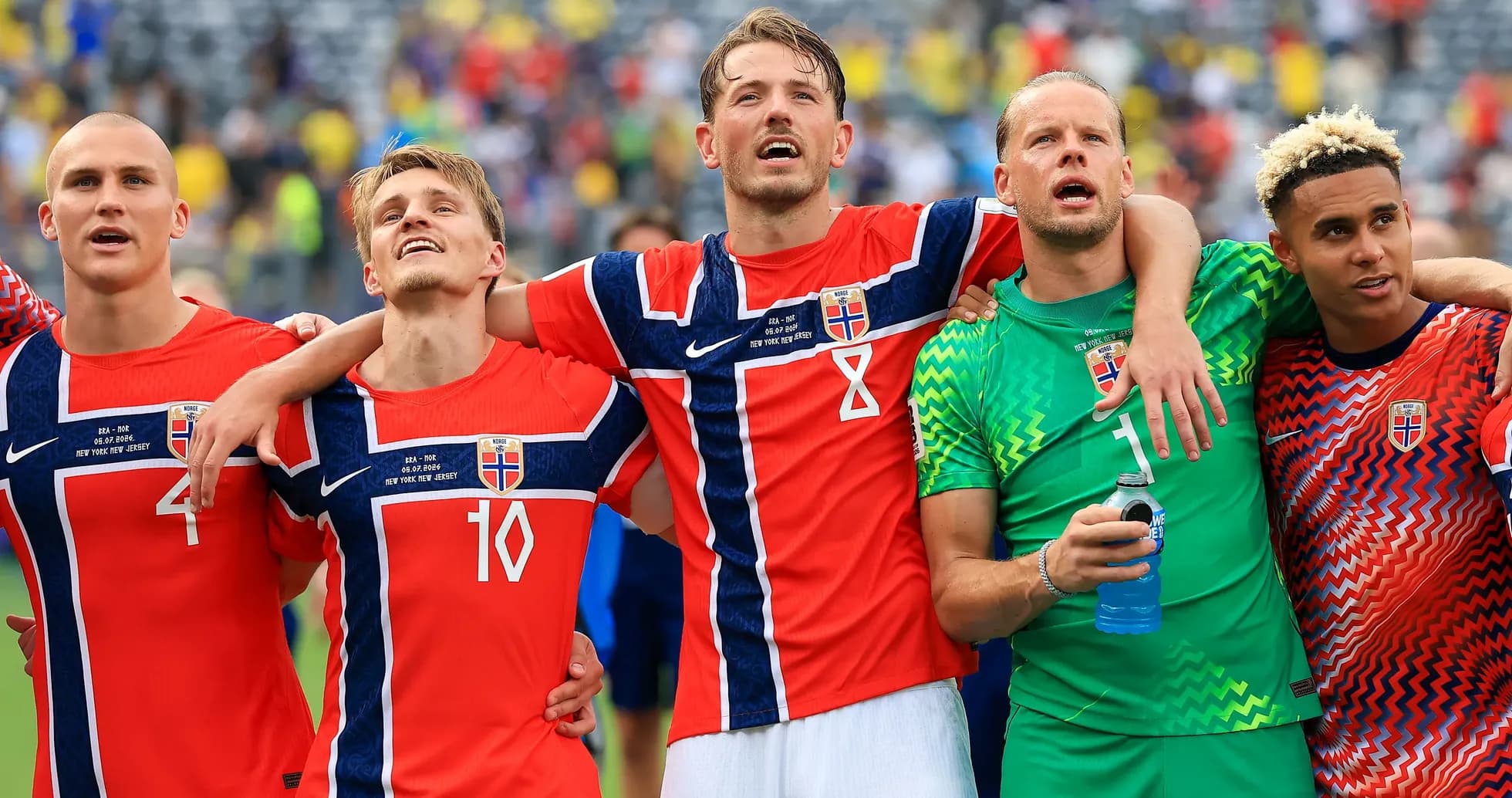 Norwegian players celebrating after a match