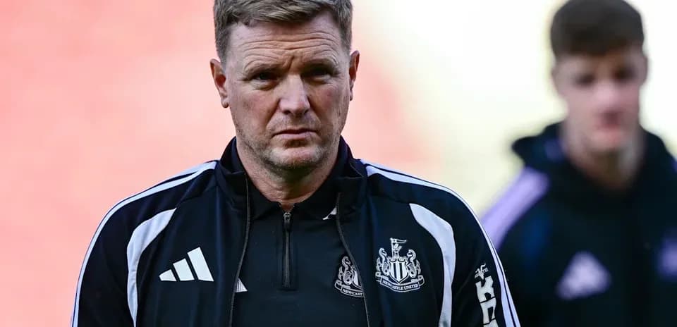 Newcastle United manager during pre-match preparations