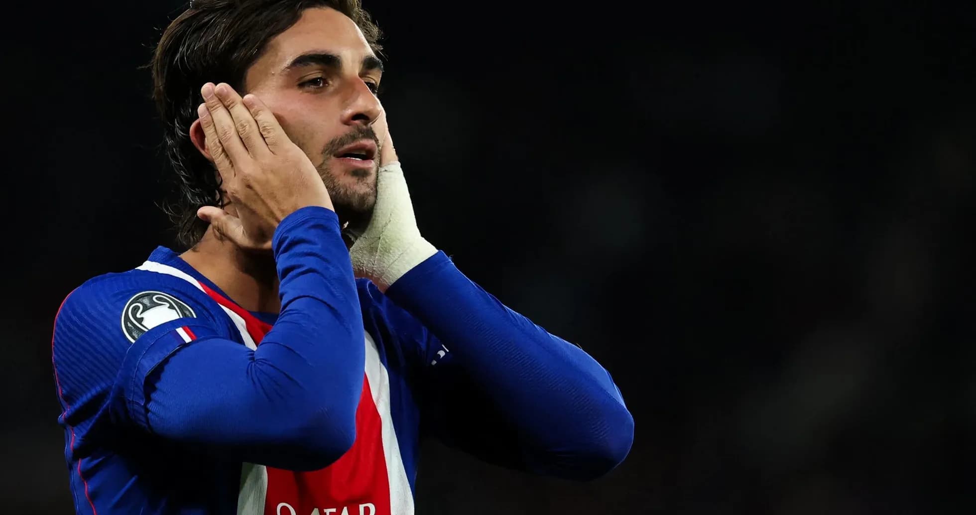Player holding his head during a match
