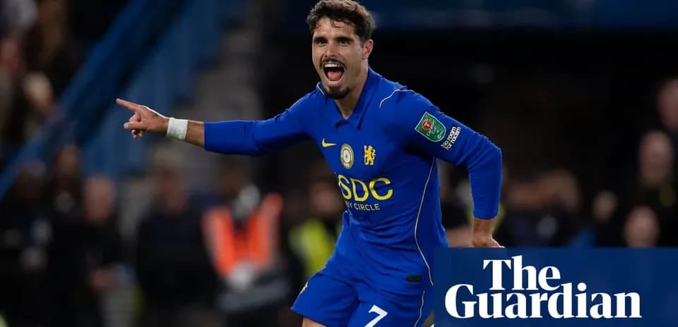 Player celebrating a goal in Chelsea kit
