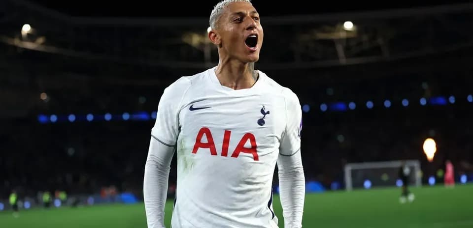 Richarlison celebrating after scoring for Tottenham