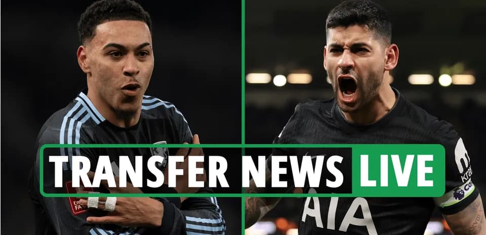 Two football players with text 'TRANSFER NEWS LIVE'