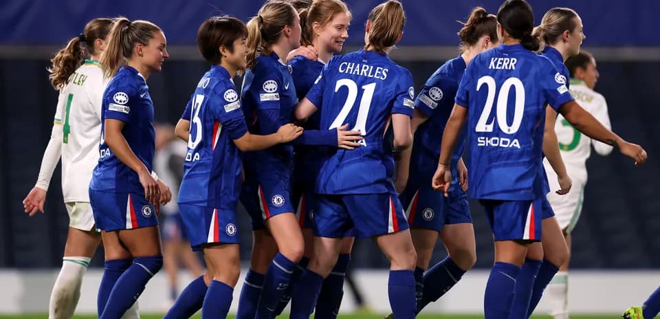 Chelsea women celebrating a goal during match