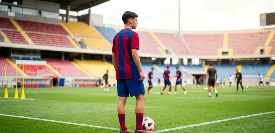 Player preparing for corner kick during training session