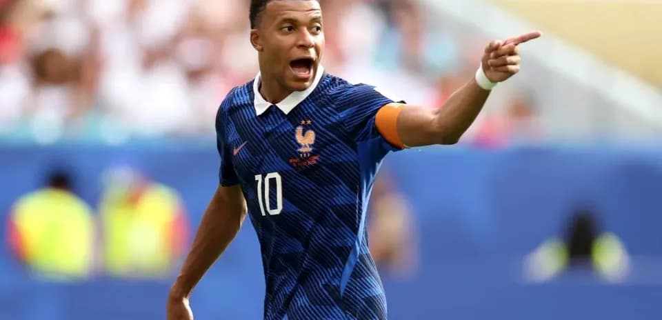 Player gesturing during a football match