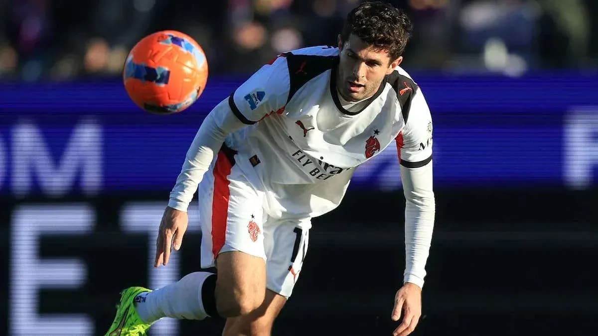 Player heading the ball during a match