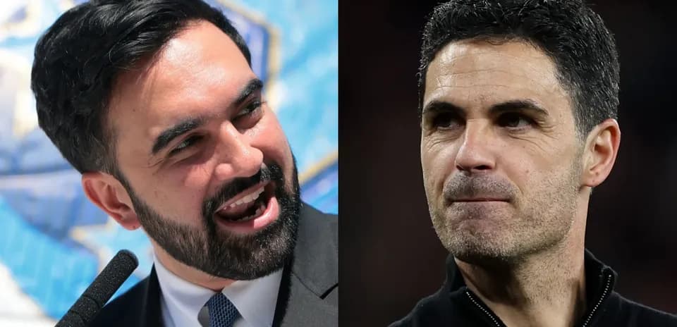 Two men speaking at events, one smiling, one serious