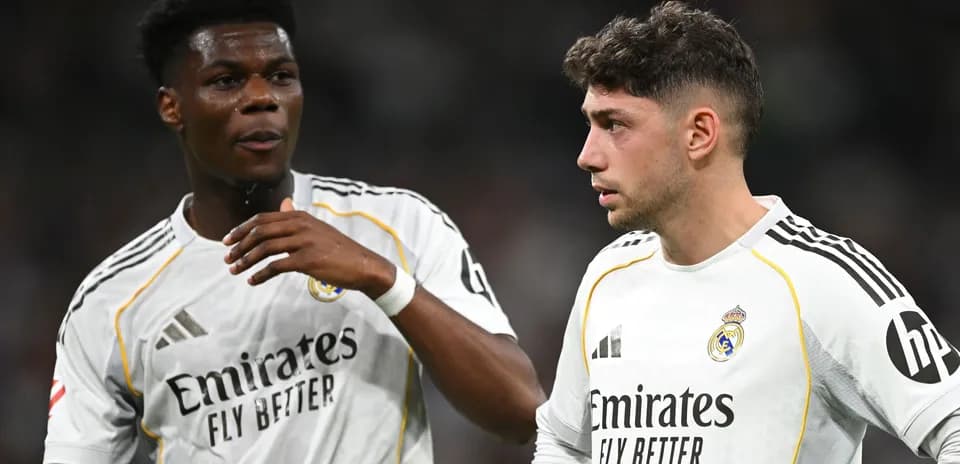 Two Real Madrid players discussing during match