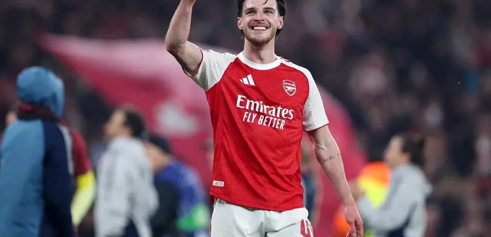 Player celebrating with raised fist after match