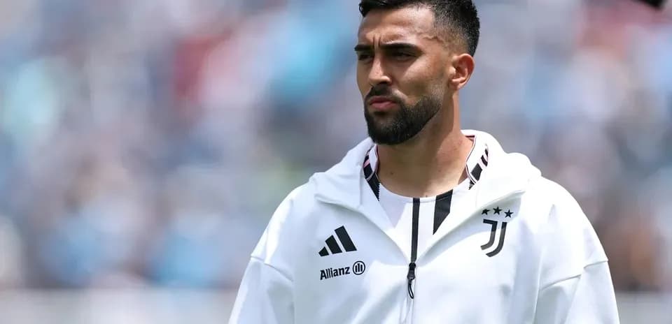 Juventus player standing on the field before match