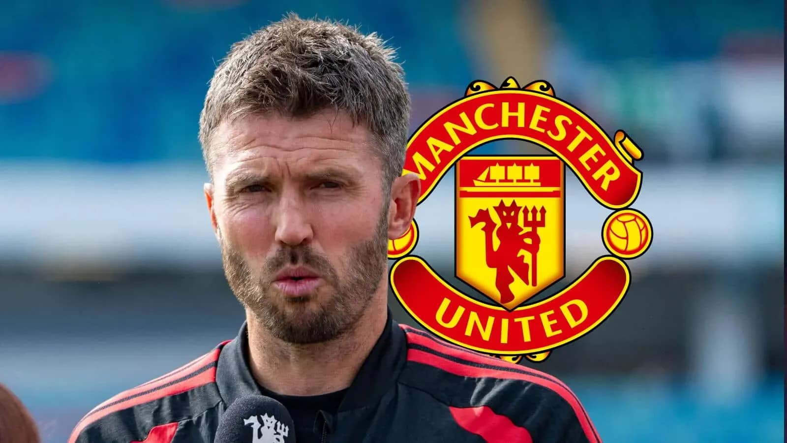 Coach speaking during Manchester United press conference