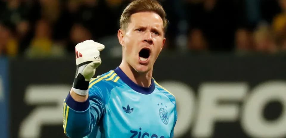Goalkeeper celebrating after making a save
