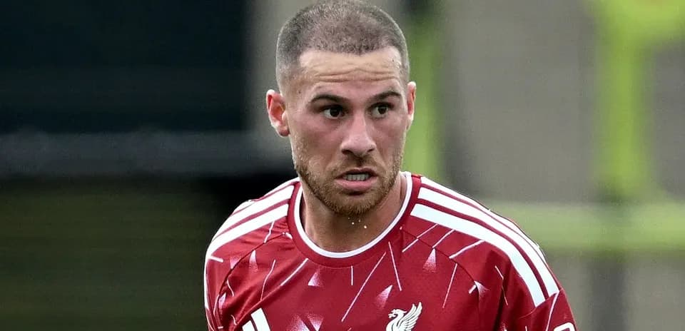 Player wearing Liverpool training kit during practice