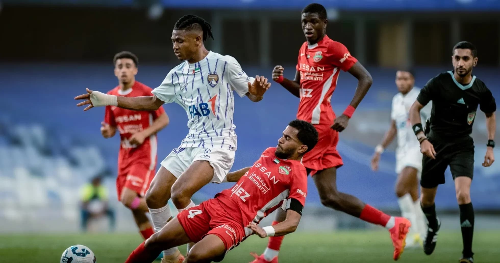 Players contesting during Al Ain U23 match