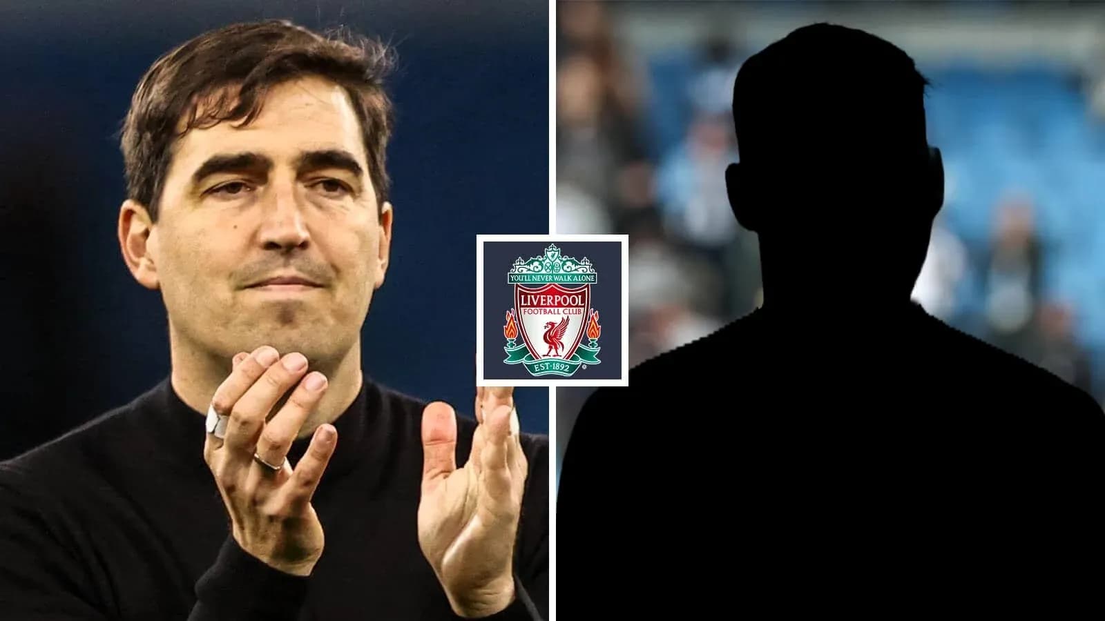 Manager clapping with Liverpool logo and silhouette