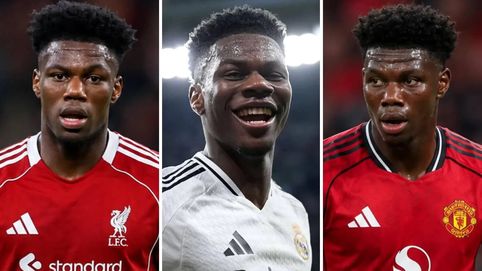 Three images of a football player in different jerseys