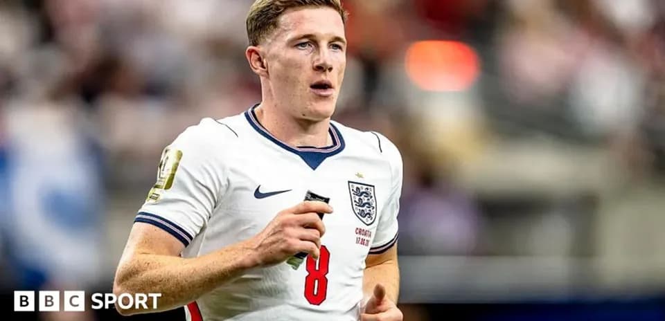 Player wearing England kit during match