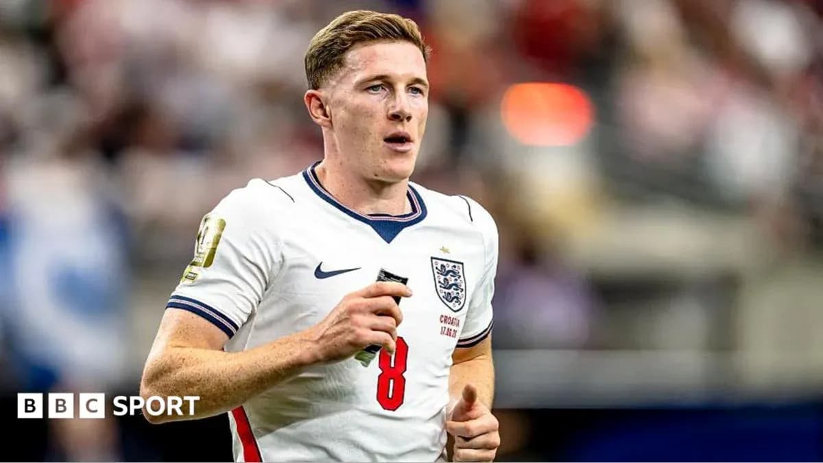 Player wearing England kit during match