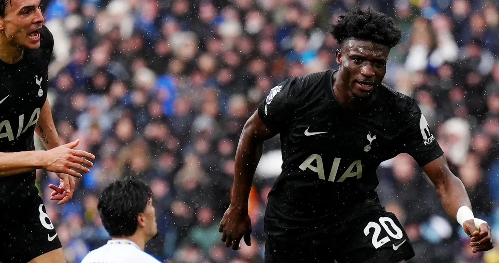 Player celebrating goal during Tottenham vs Leeds match