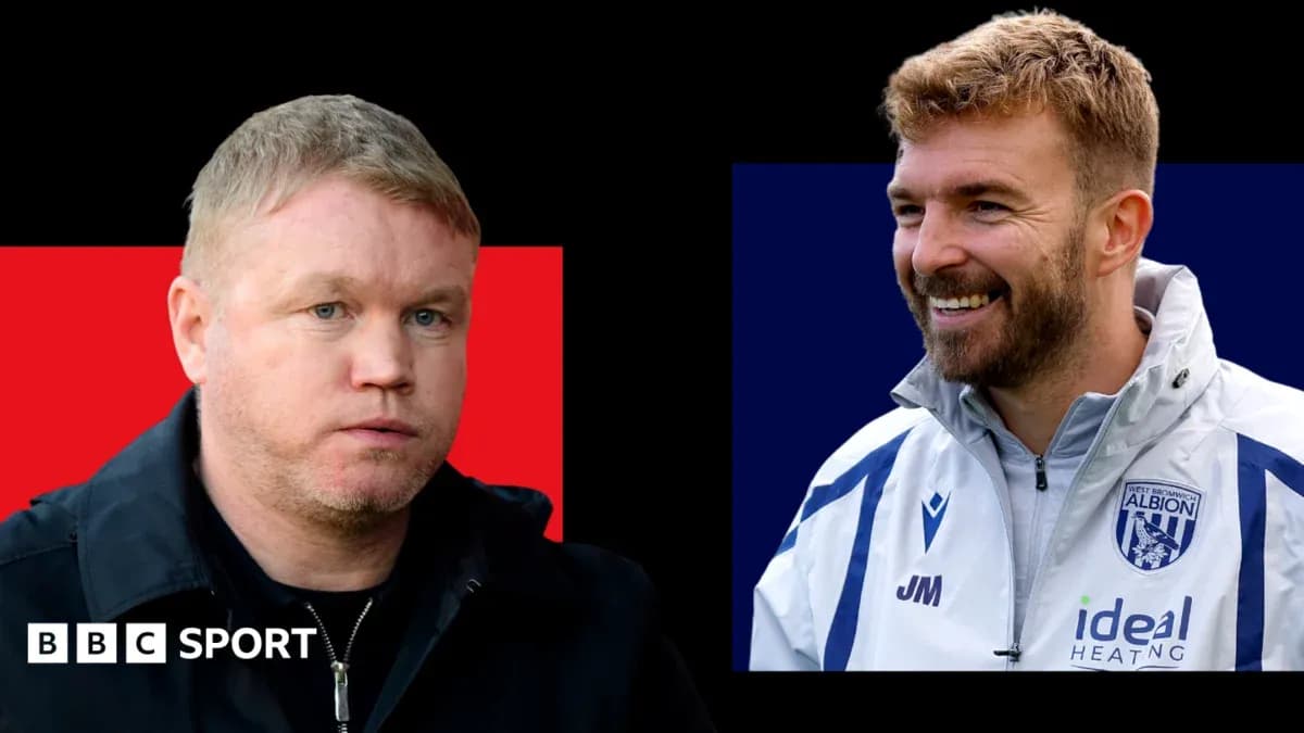 Two football coaches in contrasting poses