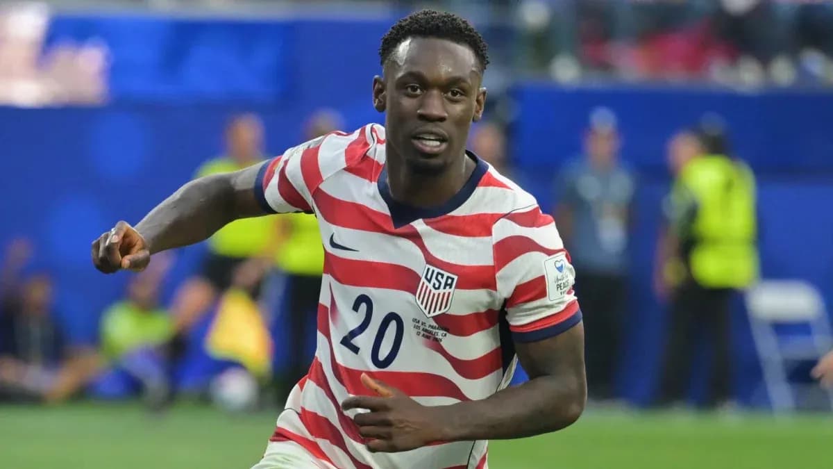 Player celebrating after scoring a goal for USA