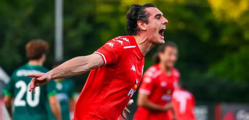 Player celebrating during football match
