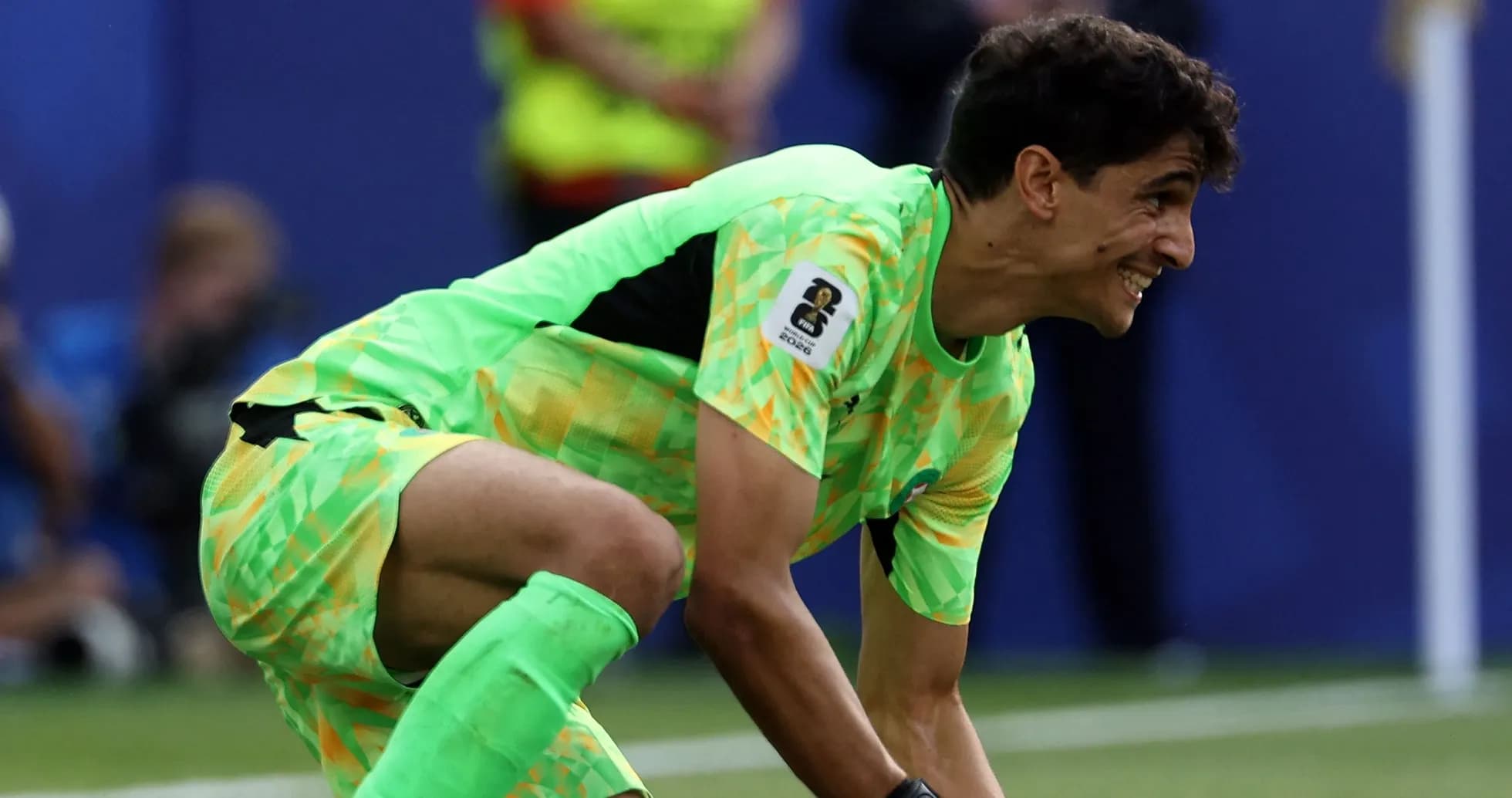 Goalkeeper preparing to make a save during match