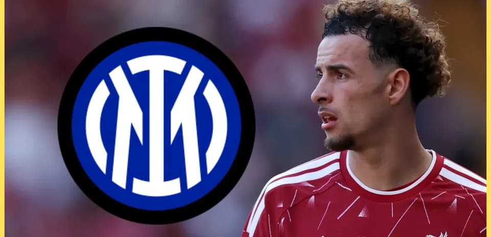 Player in red jersey with Inter Milan logo background