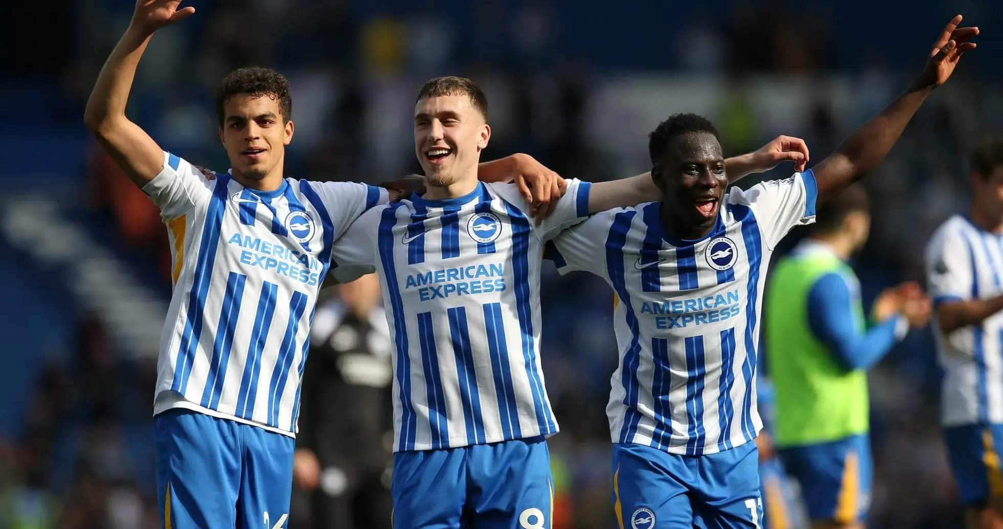 Brighton players celebrating after a match