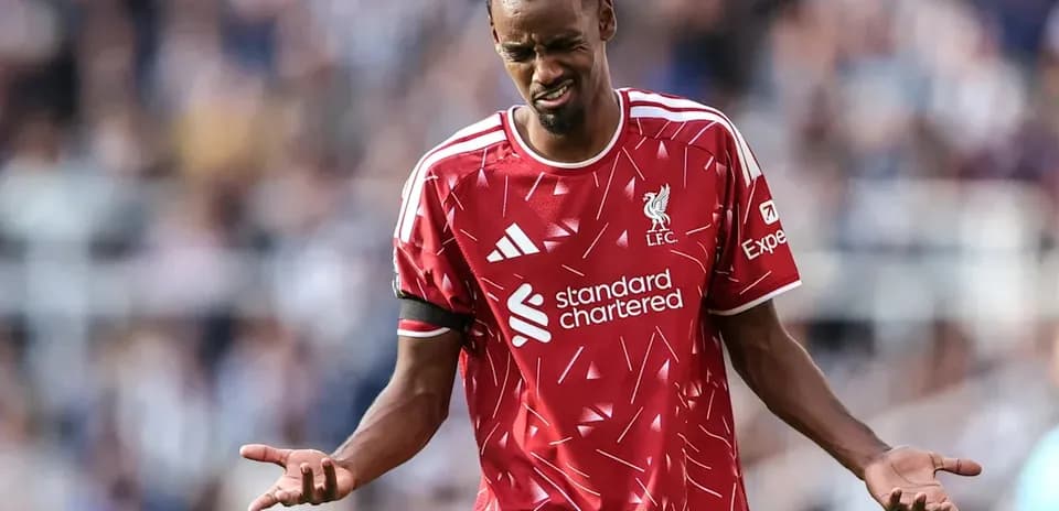 Liverpool player expressing frustration on the pitch