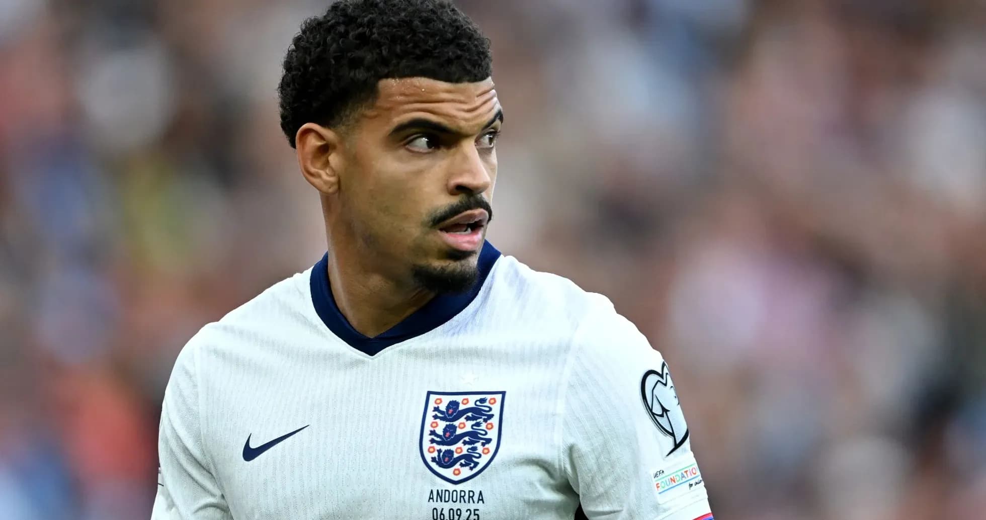 Player wearing England kit during a match