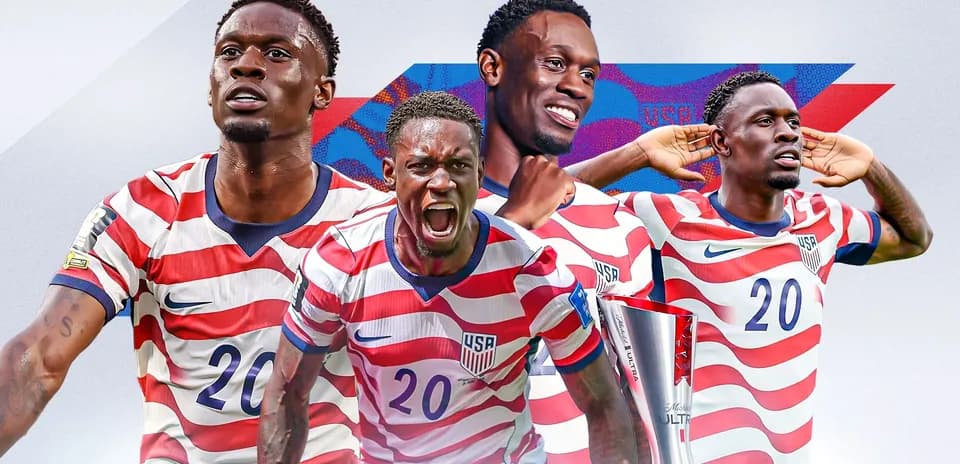Player celebrating multiple moments in USA jersey